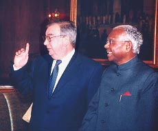 President K. R. Narayanan with Russian Prime Minister Yevgeny Primakov 