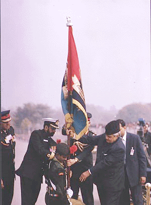 The Prime Minister, Mr Atal Behari Vajpayee, at the Navy Day celebrations in the capital on Thursday. - Photo by Vijender Tyagi.
