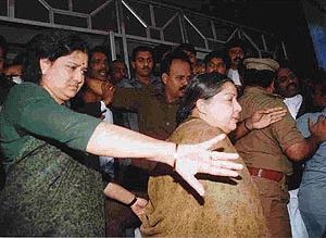AIADMK leader Jayalalitha leaves the special court premises in Chennai 