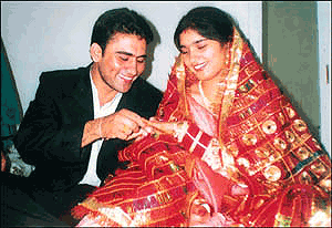 Harpreet and Kamaljit at a ring ceremony function.
