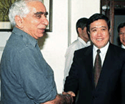 External Affairs Minister Jaswant Singh and Chinese Vice-Foreign Minister Yang Wenchang. 