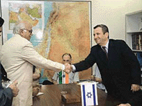 Israeli Prime Minister Ehud Barak and Home Minister Lal Krishna Advani
