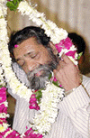 Chief of the Jharkhand Mukti Morcha (JMM) Shibu Soren before a press conference in New Delhi on Monday. 