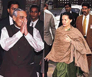 Prime Minister Atal Behari Vajpayee and Congress President Sonia Gandhi.