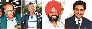 Four of the five successful Indian Canadian candidates.
