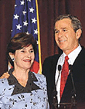 President-elect George W. Bush and future First Lady Laura Bush