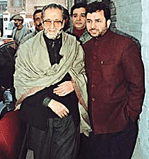 Abdul Gani Lone (left), leader of the All-Party Hurriyat Conference, arrives for a meeting at the party headquarters in Srinagar on Saturday.