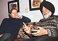 Mr Surinder Singh Hara and his wife, Valarie, at his farm house at Yamunanagar. 