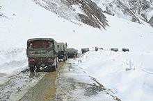 Srinagar-Leh highway thrown open to traffic after six months. 