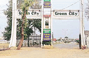 The entrance to Green City, a marriage palace, close to the Army cantonment at Baddowal, in Ludhiana district.