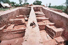 A view of the excavated site in Chhat village in Patiala district work on which has been suspended due to paucity of funds.