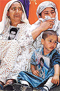 Relatives of disappeared persons weeping at a function organised by the Association of Parents of Disappeared Persons where the foundation stone of a memorial to such persons was laid at Idgah in downtown Srinagar on Wednesday.
