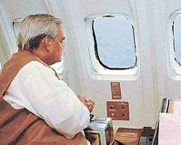 Prime Minister Atal Behari Vajpayee has an aerial survey of the flood-affected areas of Orissa on Sunday.