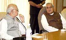 Prime Minister Atal Behari Vajpayee and Union Home Minister L.K. Advani .