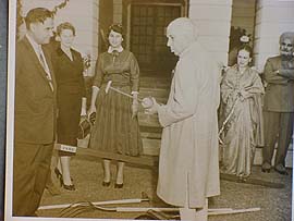 With Prime Minister Jawaharlal Nehru