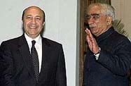 Indian Foreign Minister Jaswant Singh gestures as he meets his Russian counterpart 