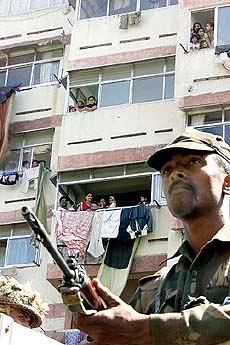 A soldier stands guard