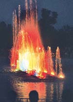 A view of the musical fountain at the Rose Garden, in Chandigarh.
