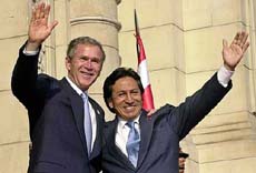 Alejandro Toledo and George W Bush 2002