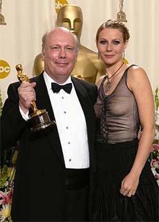Julian Fellowes stands with actress Gwyneth Paltrow