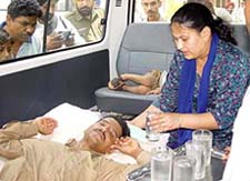 Kamla, wife of Indian staffer Kulwant Singh who was crippled during inhuman torture by Pakistans ISI