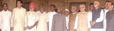 Newly sworn-in Ministers with President K.R. Narayanan