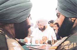 Capt Amarinder Singh, Chief Minister, Punjab, listens to the grievances of ex-servicemen and serving Armymen 