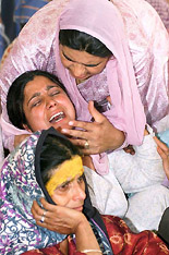 A crying relative of Wali Mohammed Khan