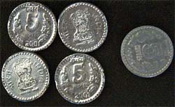 Fake coins that have flooded the market in Amritsar.