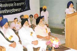 SGPC chief K.S. Badungar speaks at a seminar on ‘Causes for drug abuse and other evils’