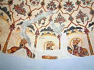 Damaged parts of frescos of the Gurdwara Satkartaria 