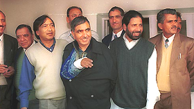 CPM MLA  Mohammad Yousuf Taragami and PDP leader Ghulam Hassan Mir