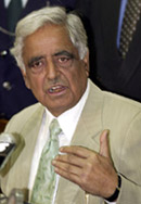 Jammu and Kashmir Chief Minister Mufti Mohammad Sayeed addresses a press conference in Srinagar 