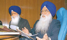 SGPC chief Kirpal Singh Badungar addresses a meeting of the Dharam Prachar Committee 