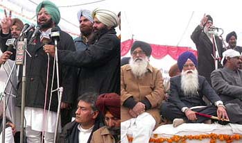 The Punjab Chief Minister, Capt Amarinder Singh, addresses a political conference