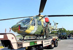 The advance light helicopter (Dhruv), which is being exhibited for the first time in the 54th Republic Day parade