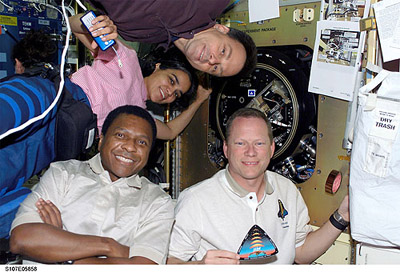 A few of the STS-107 crewmembers pose for a photo