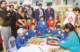 Tiny tots attend an art workshop at St Joseph’s Senior Secondary School, Sector 44-D, Chandigarh