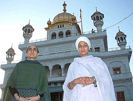 Two England-based Sikh women, Mejinderpal Kaur and Lakhbir Kaur, who were prevented from the seva of carrying Guru Granth Sahib at the Golden Temple 