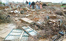 This is all that remains of a house in Jandawala Meerasangla village after a cyclonic storm lashed Ferozepore district 
