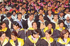 Students of Government College, Sector 11, during the college’s annual convocation