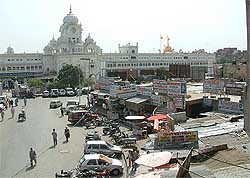 The shopping complex in front of the Golden Temple which may be demolished 