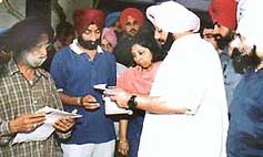 Punjab Chief Minister Amarinder Singh interacts with the public