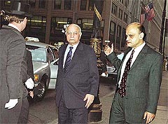 Mr Brajesh Mishra, National Security Adviser to the Prime Minister, arrives in New York 