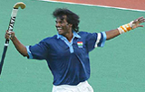 Captain Dhanraj Pillay celebrates during the International Men's Hockey Challenge final against Australia.