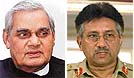 Atal Bihari Vajpayee and Pervez Musharraf 