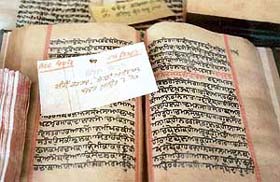 Precious manuscripts stored in the library