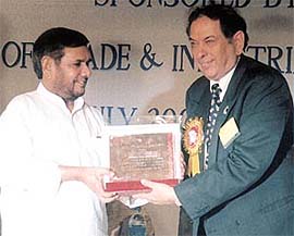 Mr Ashok Sawhney, chairman of Sawhney Group of Industries, receiving Udyog Patra Award