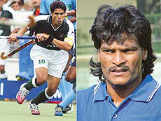 The two skippers, Muhammad Nadeem of Pakistan and Dhanraj Pillay of India.
