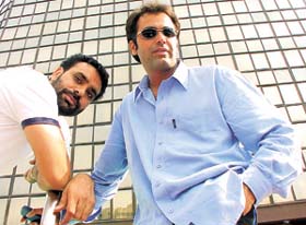 Babbu Mann, actor & music director, and Amtoj Mann, actor & director, hawking their forthcoming film, Hawayin, which is based on the 1984 anti-Sikh riots